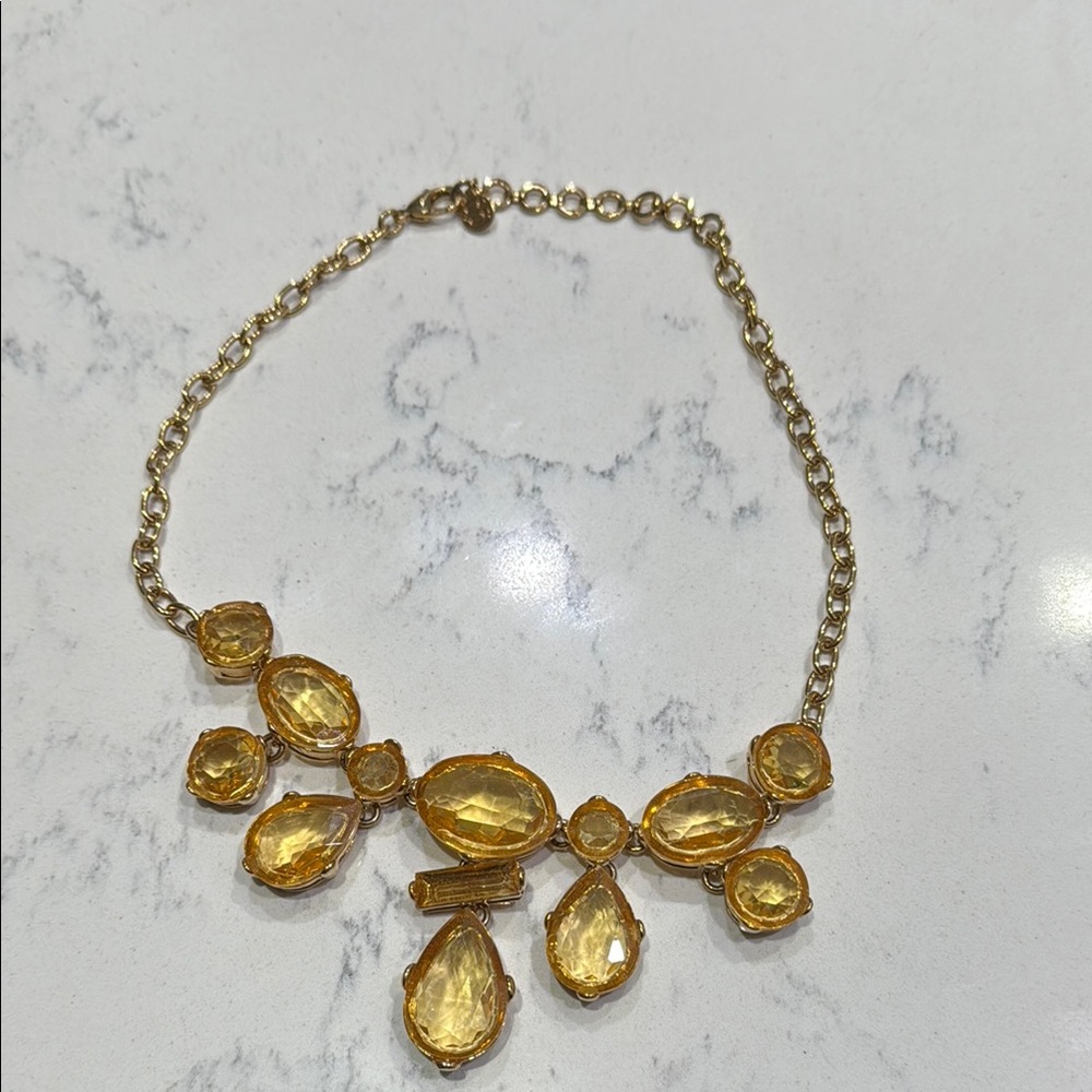 Elegant Gold Necklace with Yellow Accents by C Wonder